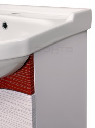 Тумба с раковиной СанТа Эколайн 55 1 ящик красно-белая полоса