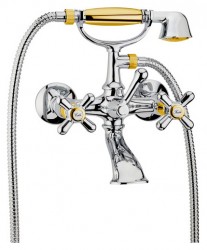Смеситель Webert Armony AM720201017 хром-золото для ванны с душем
